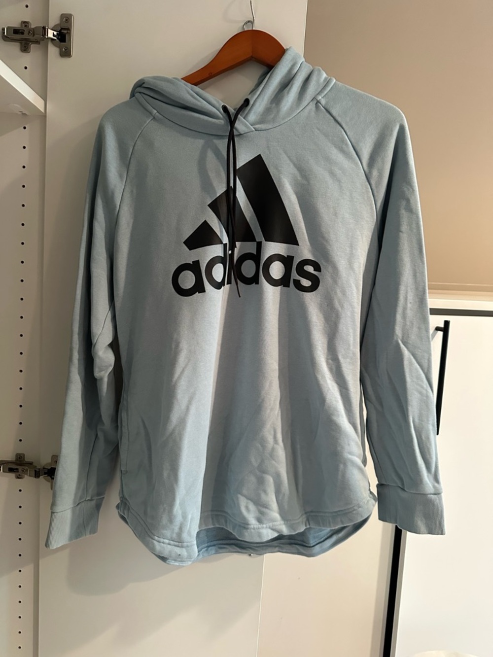 adidas Light Blue Hoodie with Black Logo